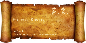 Petres Kevin névjegykártya